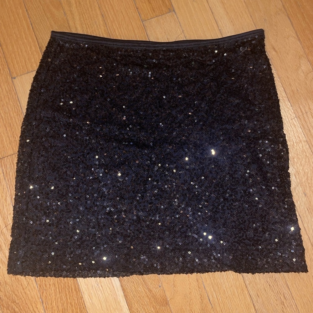 Express Sequin Black Skirt - Size XS